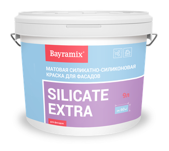 Silicate Extra Краска на силикатно-силиконовой основе для фасадов, 9,0 л Bayramix