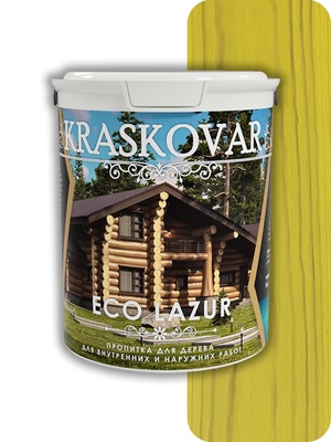 Пропитка для дерева Kraskovar (Красковар) Eco Lazur, лимонно-желтый 0,9л
