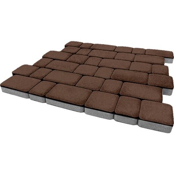 Тротуарная плитка Steinrus Инсбрук Альт, 60 мм, коричневый, гладкая