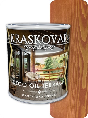 Масло для террас Kraskovar (Красковар) Deco Oil Terrace Махагон 0,75л