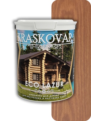 Пропитка для дерева Kraskovar (Красковар) Eco Lazur, рябина 0,9л