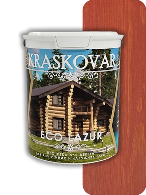 Пропитка для дерева Kraskovar (Красковар) Eco Lazur, коралл 0,9л