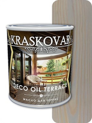 Масло для террас Kraskovar (Красковар) Deco Oil Terrace Серый 0,75л