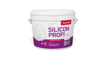 SILICON PROFI (Силикон Профи) краска  - на акриловой основе с силиконовой  добавкой для фасадов, База С, 9,0 л Bayramix