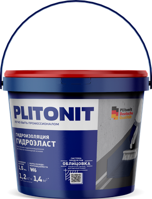 PLITONIT ГидроЭласт  эластичная гидроизоляционная мастика 1,2кг