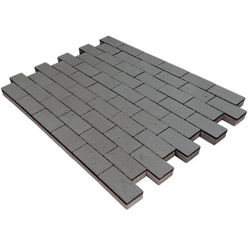Тротуарная плитка Steinrus Прямоугольник Лайн, 40 мм, серый, гладкая