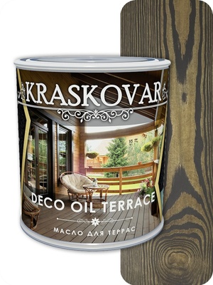 Масло для террас Kraskovar (Красковар) Deco Oil Terrace Эбен 0,75л