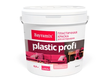 PLASTIK PROFI (Пластик Профи) краска на акриловой основе для интерьеров, База С, 0,9 л Bayramix