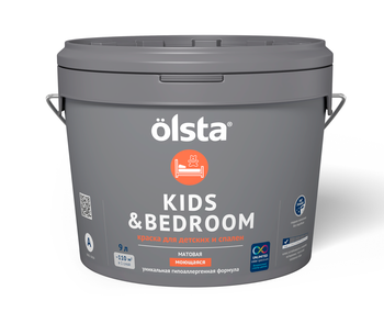 KIDS & BEDROOM Краска для детских и спален, База А, 9.0 л OLSTA