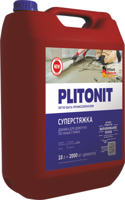 PLITONIT СуперСтяжка -3 суперводоредуцирующая добавка для цементно-песчаных стяжек