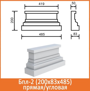 База пилястры угловая Бпл 2/1