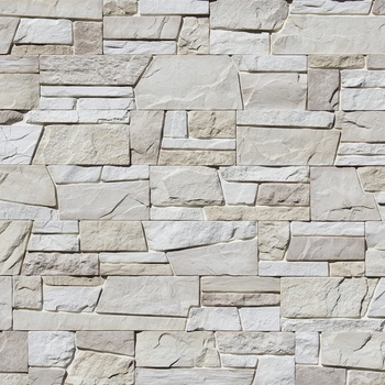 Искусственный камень Альпийский Пласт Белый Камтек