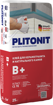 PLITONIT В+ -5 клей для крупноформатного керамогранита и натурального камня, класс С1ТЕ