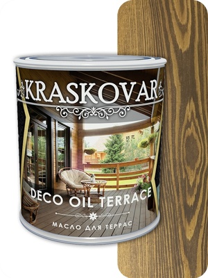 Масло для террас Kraskovar (Красковар) Deco Oil Terrace Орех 0,75л