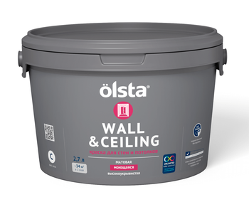 WALL & CEILING Краска для стен и потолков, База С, 2.7 л OLSTA