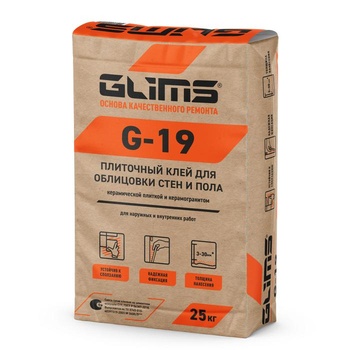 Плиточный клей GLIMS® G-19 для облицовки стен и пола