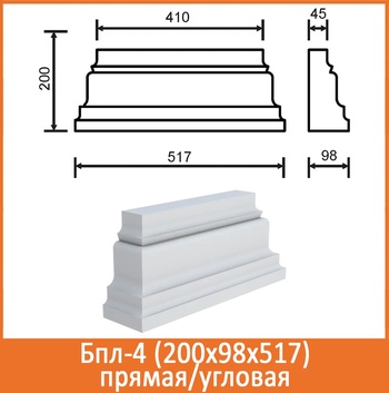 База пилястры угловая Бпл 4/1