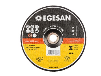 EGESAN Отрезной круг STEEL 230x6x22мм, А24 R BF,угл.сталь, металл (шлифовальный) 10шт/уп