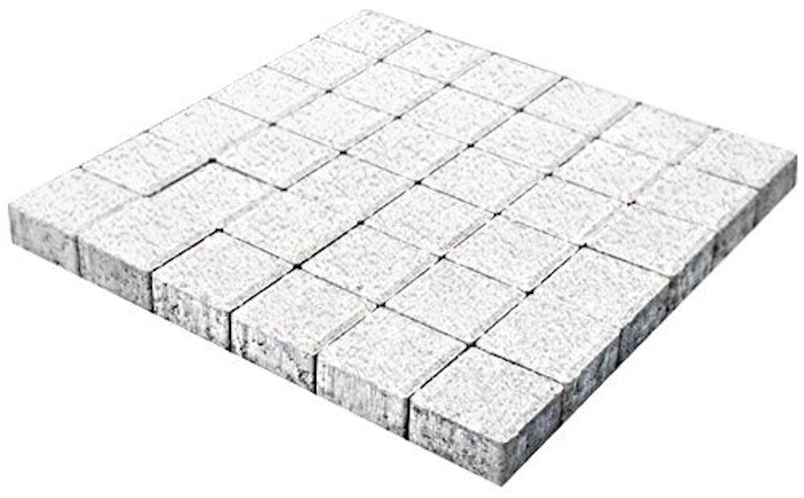 Тротуарная плитка Steinrus Квадрат большой, 60 мм, белый, native (фото 1)
