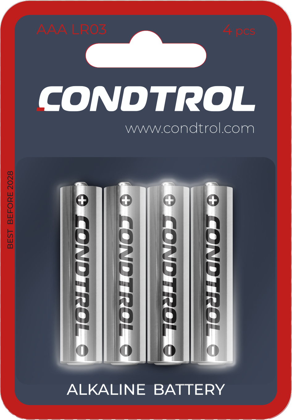 Щелочная батарея Condtrol AAA LR03 4шт (фото 1)
