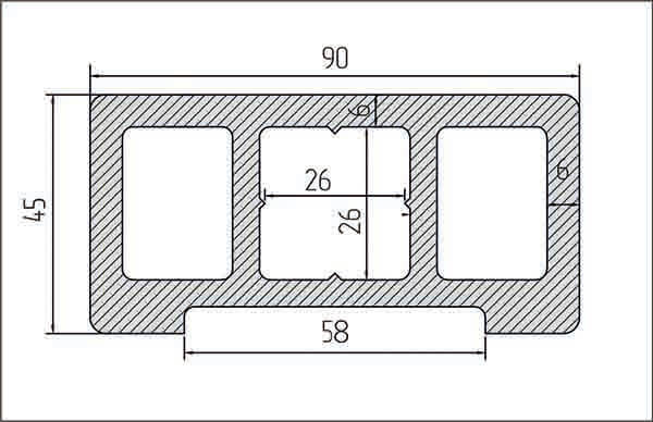 Профиль перил T-DECKS PREMIUM 3D  CLASSIC (венге) 3х90х45 мм (фото 4)