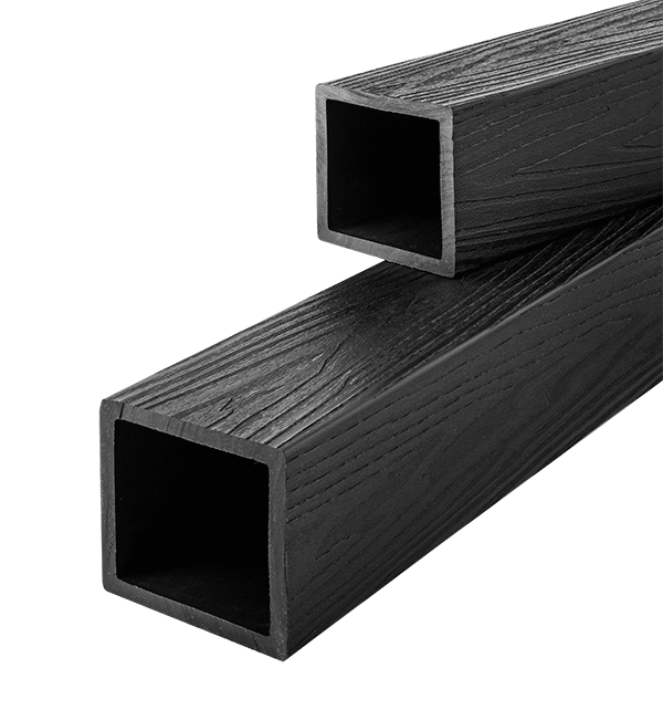 Столб ограждения большой  T-DECKS PREMIUM 3D CLASSIC (графит) 3х125х125 мм (фото 1)