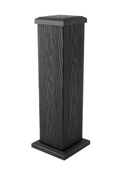 Столб ограждения большой  T-DECKS PREMIUM 3D CLASSIC (графит) 3х125х125 мм (фото 4)