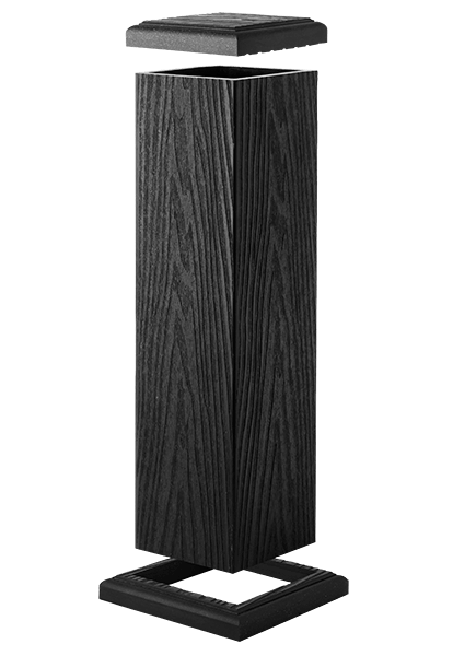 Столб ограждения большой  T-DECKS PREMIUM 3D CLASSIC (графит) 3х125х125 мм (фото 2)