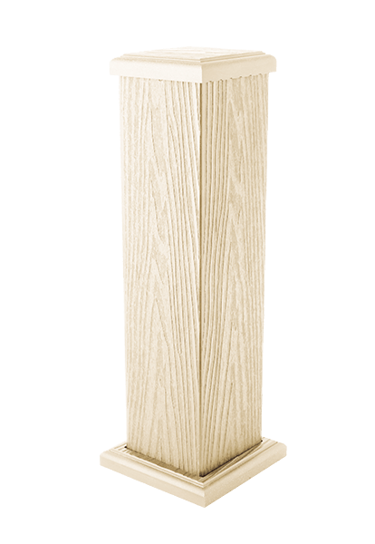 Столб ограждения большой  T-DECKS PREMIUM 3D CLASSIC (слоновая кость) 3х125х125 мм (фото 3)