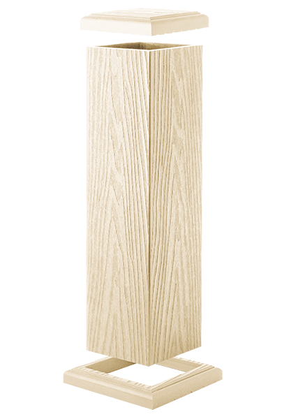 Столб ограждения большой  T-DECKS PREMIUM 3D CLASSIC (слоновая кость) 3х125х125 мм (фото 4)