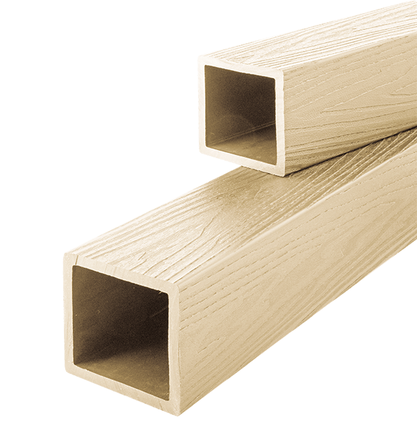 Столб ограждения большой  T-DECKS PREMIUM 3D CLASSIC (слоновая кость) 3х125х125 мм (фото 1)