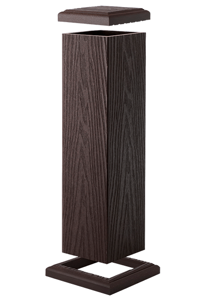 Столб ограждения большой  T-DECKS PREMIUM 3D CLASSIC (венге) 3х125х125 мм (фото 4)